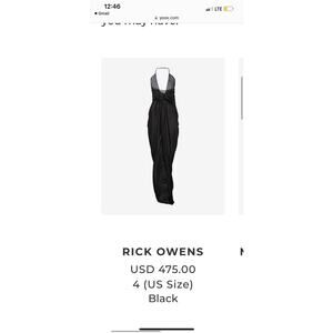Rick Owens cupro silk halter neck wrap dress size 4